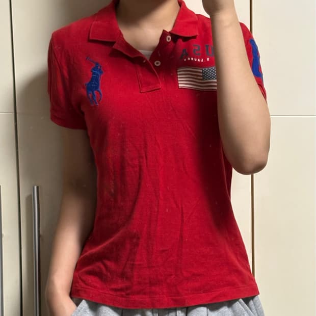 폴로 랄프로렌 빅포니 성조기 레드 카라티