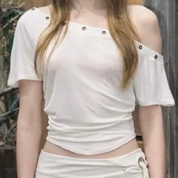 플리즈노팔로우 해리버튼 언발셔링탑 아이보리