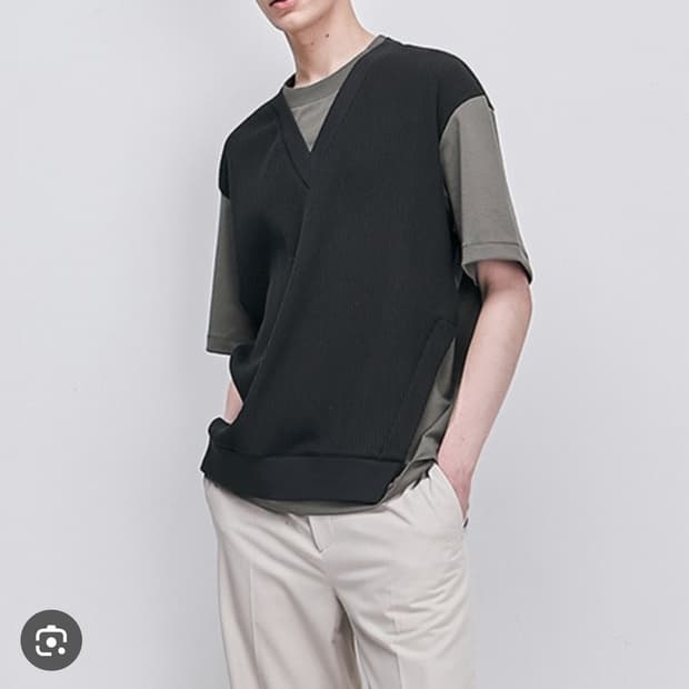 한섬 시스템옴므 2022 레이어드 반팔 티셔츠 100사이즈