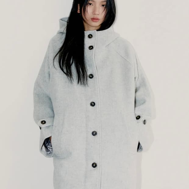 RICH WOOL HALF COAT / gray