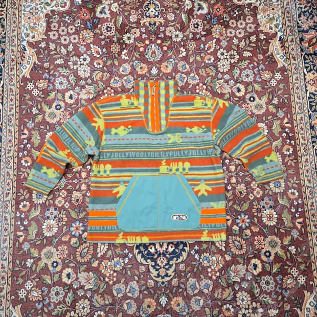 [Oilily] 오일릴리 유니크 패턴 아노락 후리스 하프 집업