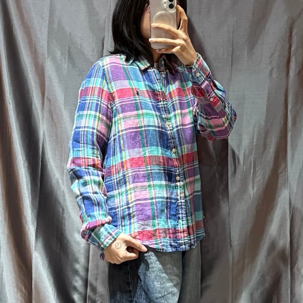 S 폴로랄프로렌 린넨 컬러 체크셔츠