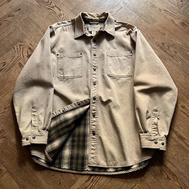 [XL]엘엘빈 USA 체크 라이닝 캔버스 아웃도어 셔츠