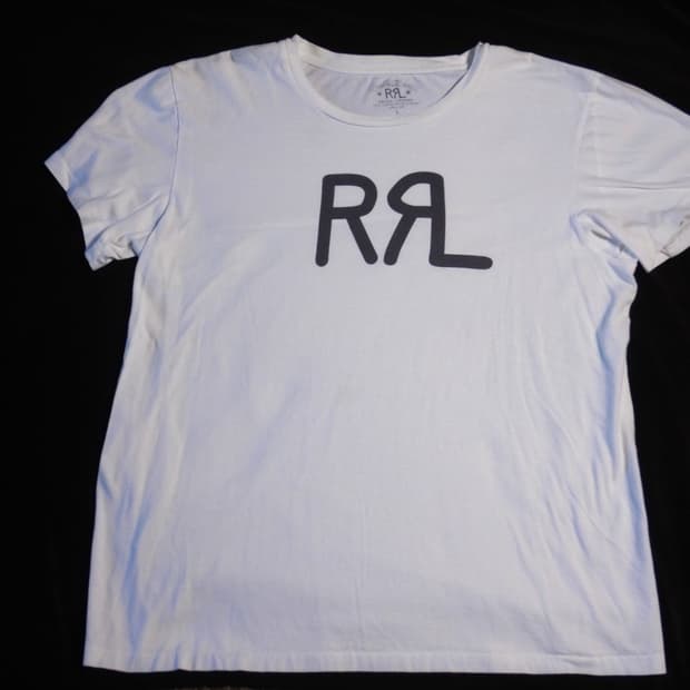 랄프로렌 RRL 로고 그래픽 튜브 티셔츠 화이트