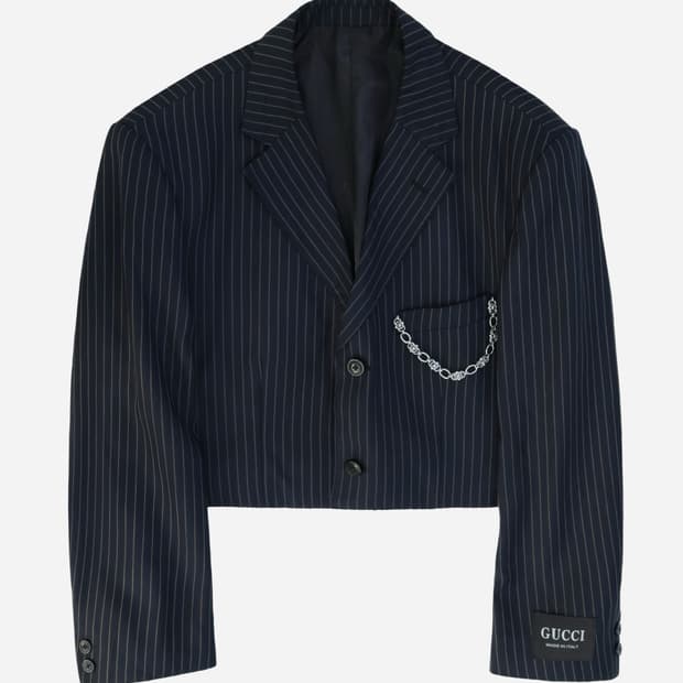 Gucci Cropped Pinstripe Reform Blazer