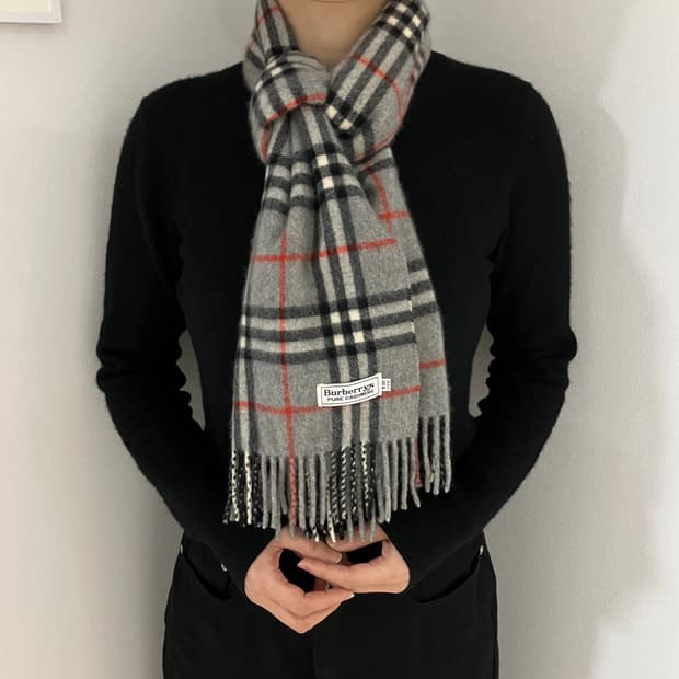 [정품] 버버리 그레이 노바체크 캐시미어 머플러 (burberry)