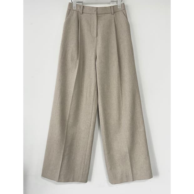 타임 2023 울 캐시 핀턱 팬츠