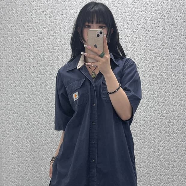 칼하트 올드스쿨 캐주얼 빈티지 오버핏 워크 셔츠 L C11491