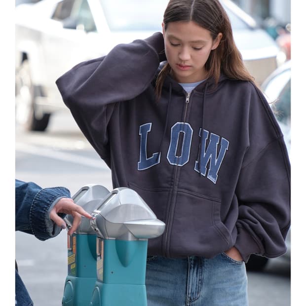 low classic 로우클래식 후드집업 차콜 S
