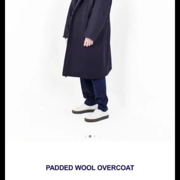 도큐먼트 패디드 울 오버코트 네이비 L