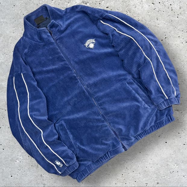 [XL] NBA 엔비에이 뉴욕 닉스 코듀로이 블루종 자켓 C341