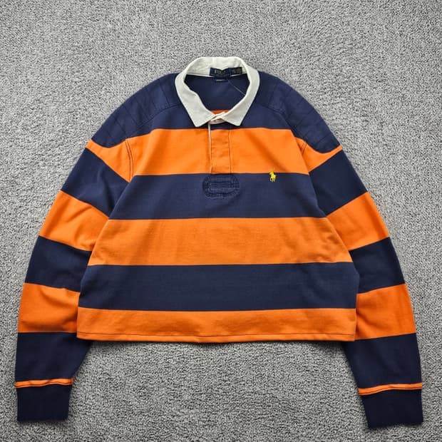 폴로랄프로렌 스트라이프 럭비 티셔츠 크롭커스텀 ( 2XL )/ 11842