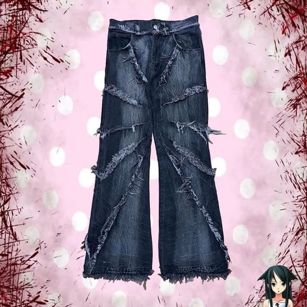 Chalk Flare Webbed Denim