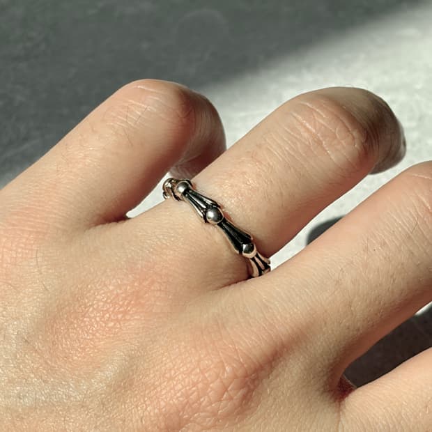 Oribell 크롬 조인트 링크 925실버 오픈링 슬림 반지