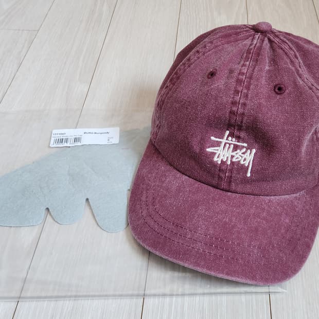 스투시 워시드 스탁 로우 프로 캡 버건디