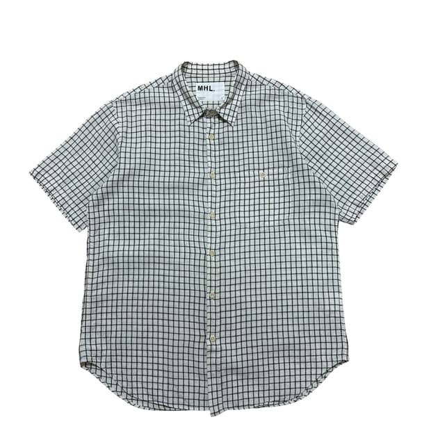 마가렛호웰 린넨 하프 체크셔츠