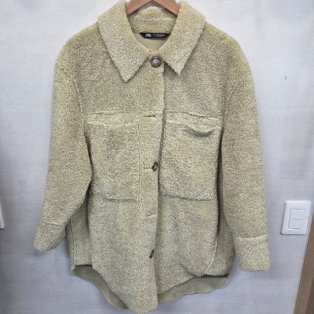 자라 여성 뽀글이 플리스 무스탕 자켓 m 오버핏 