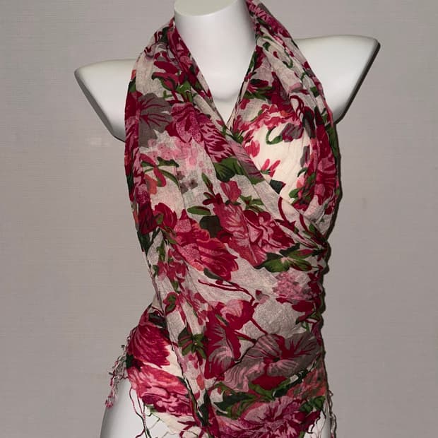 빈티지 오리엔탈 로즈 스카프