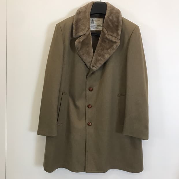 런던포그 70-80s  모피안감 USA메이드 모직코트 [42]