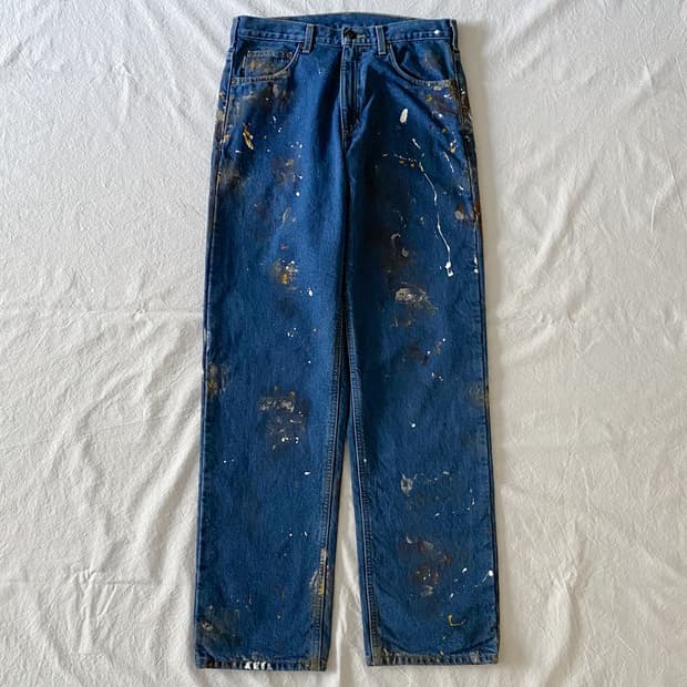 칼하트 페인팅 플란넬 데님 팬츠