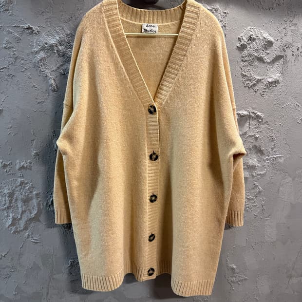 아크네스튜디오 Acne Studios 울 오버핏 브이넥 가디건 베이지