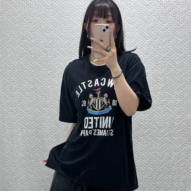 빈티지 뉴캐슬 유나이티드 FC 로고 프린팅 반팔티 3XL C13397