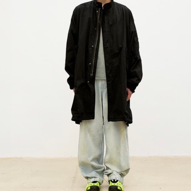 쿠어 가먼트 다이드 피쉬테일 야상