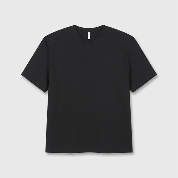 Mono v neck t-shirts(Black)