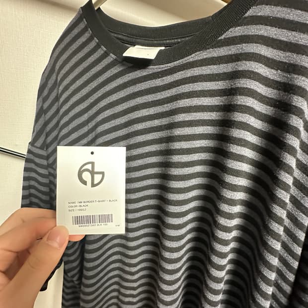 노메뉴얼 NM BORDER 티셔츠 블랙