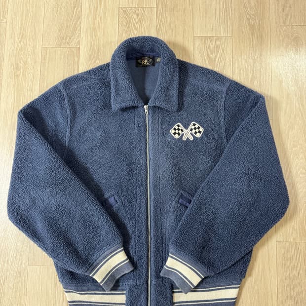 XL 더블알엘 레이싱 네이비 플리스 집업 자켓