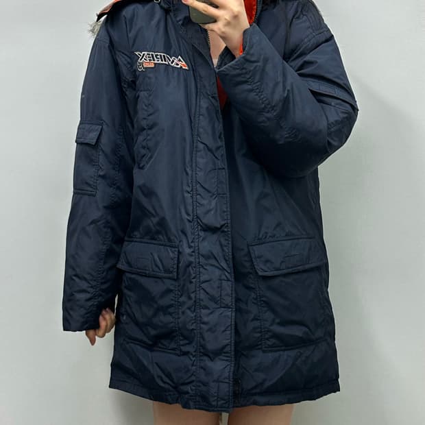 아비렉스 리버시블 라쿤 패딩 점퍼