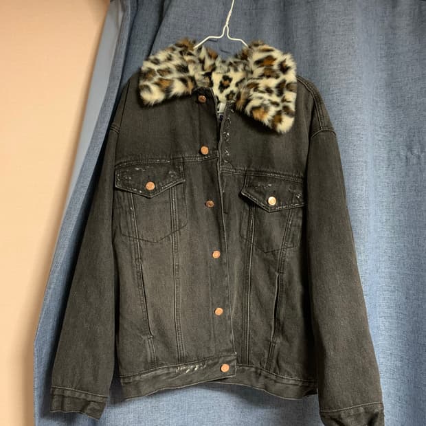 SJYP 레오파드 퍼 데님자켓 M사이즈