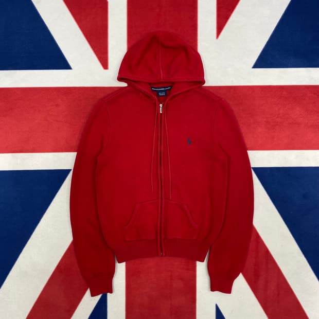 폴로 니트 후드집업 여성L 