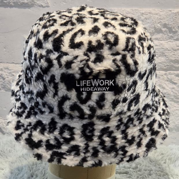L9-1:라이프워크 양면 버킷햇 레오파드블랙 (58-60cm)
