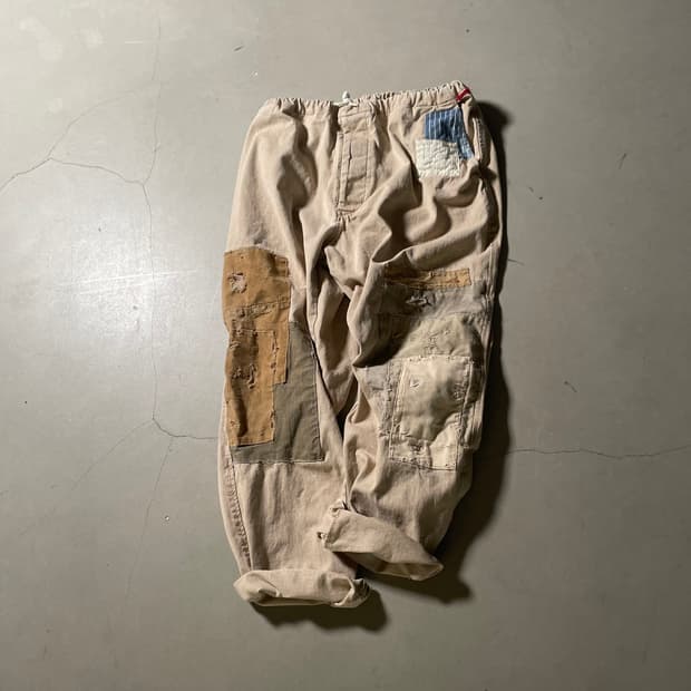 H•d One off Pigment Dyed Patchwork Pants