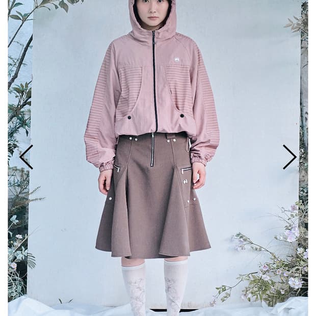 허그유어스킨 스터드 미디 스커트 브라운 m