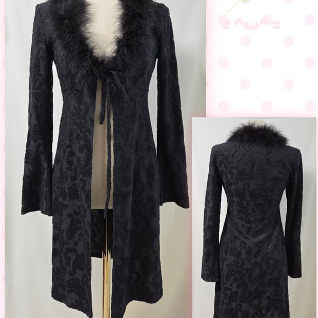 SCOT CLUB 블랙 퍼 로브