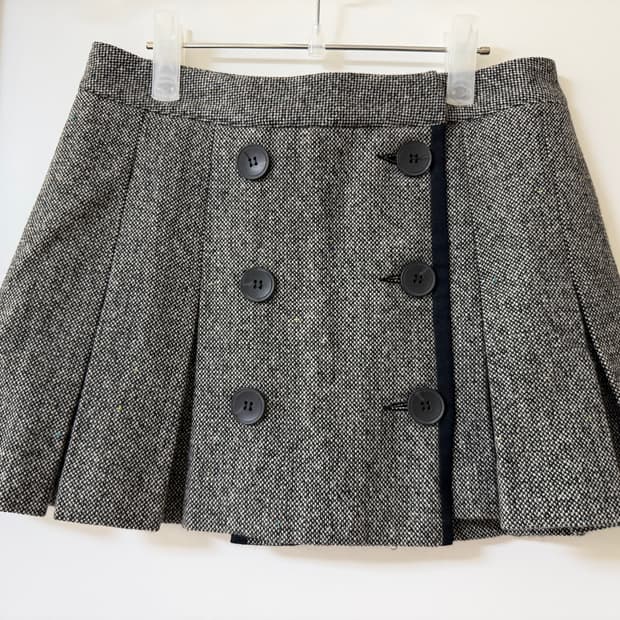 로켓런치 울 랩 미니 플리츠 스커트