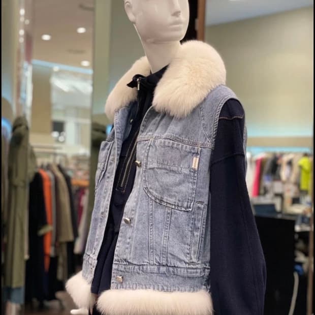 오즈세컨 폭스퍼 데님 베스트