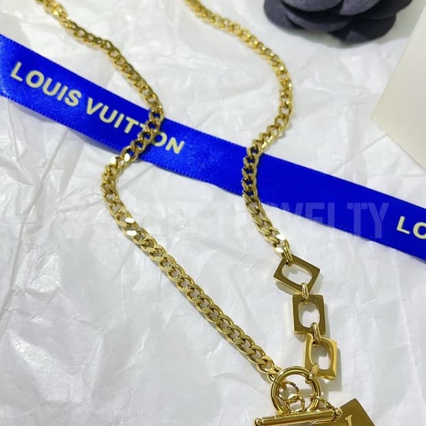 LV 골드 체인 목걸이 골드 풀박스