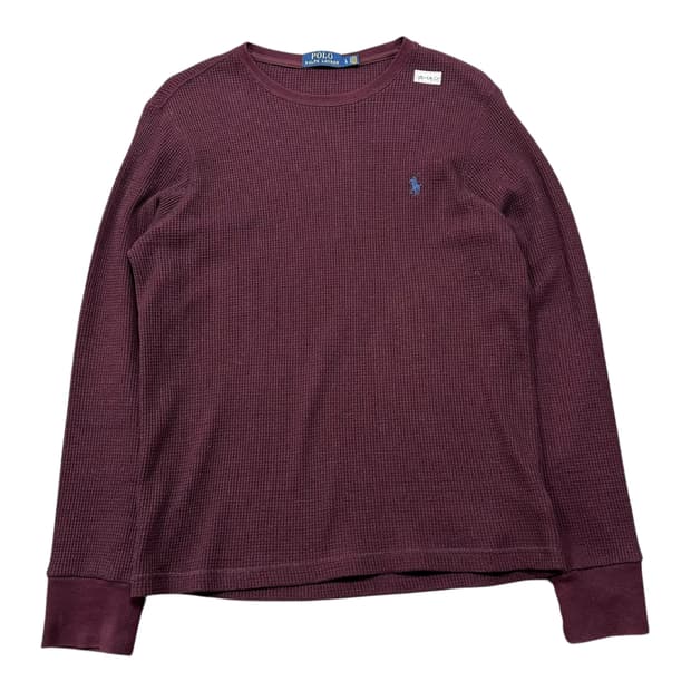 ✨ (바배) 폴로 랄프로렌 블루 포니 버건디 와플 롱슬리브