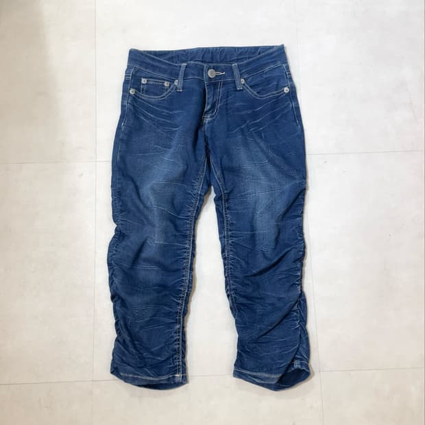 ruched denim pants