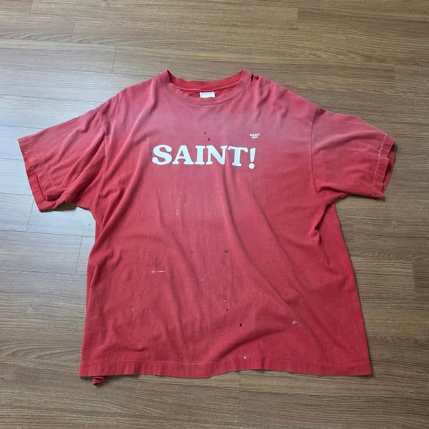 (2XL) 세인트미카엘 세인트 로고 반팔 티셔츠 레드