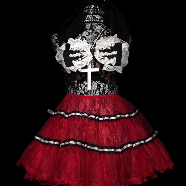 BODYLINE 바디라인 펑크 레드 프릴 튜튜 샤 스커트