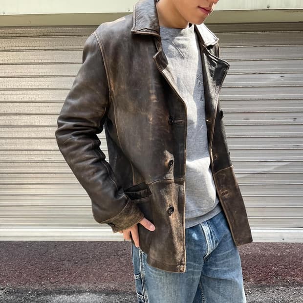 집시 더블 브레스티드 레더 자켓