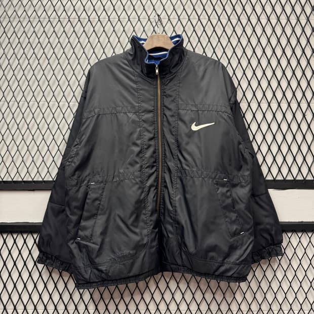 00s 나이키 나일론 점퍼 후면 빅 스우시 로고 포인트 블랙