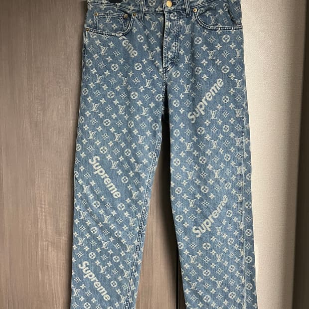 루이비통 슈프림 모노그램 데님 팬츠 33