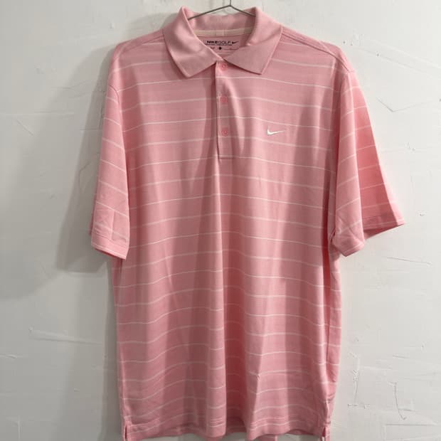 nike golf pink stripe pk top