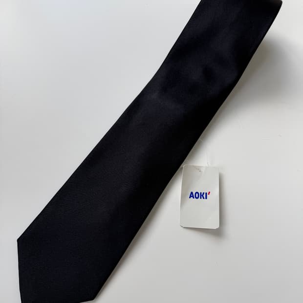 블랙 실크 넥타이 8.7cm