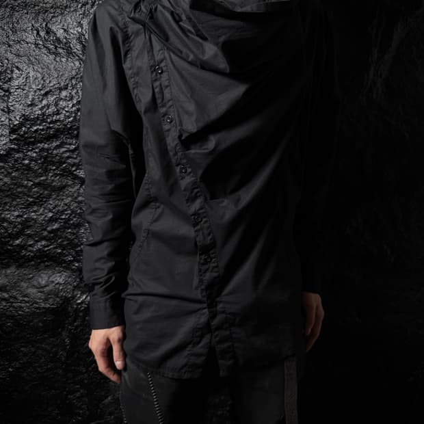 Army of Me Asymmetric Drape Collar Shirt